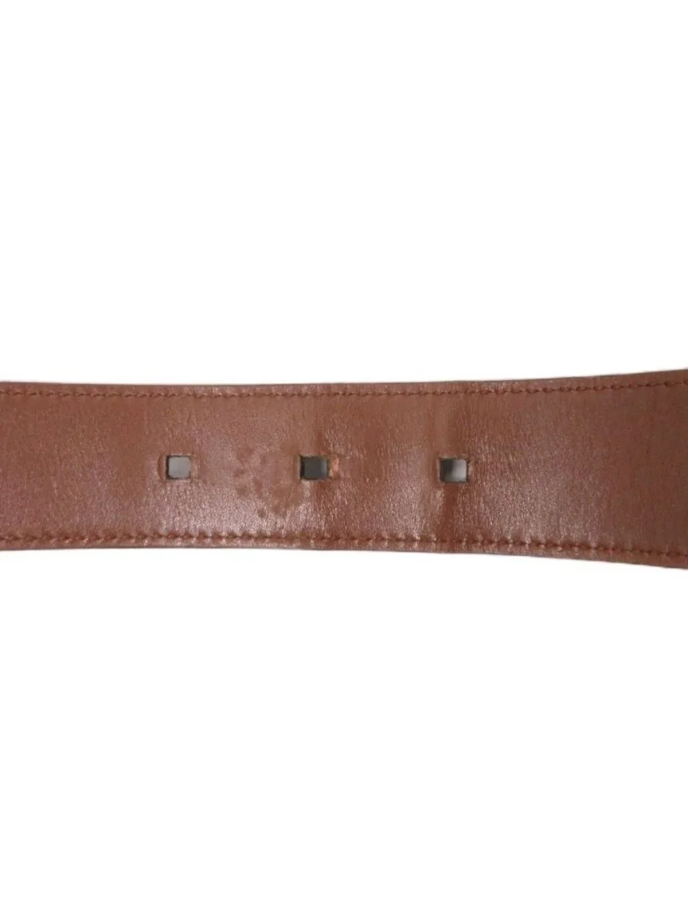 Gucci Square Buckle Leather Belt Logo Stamp Black Gold Tone